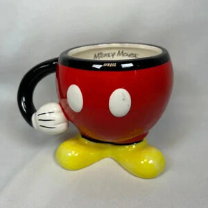 Disney Mickey Mouse Mug Red Molded Pants Coffee Tea Drinking